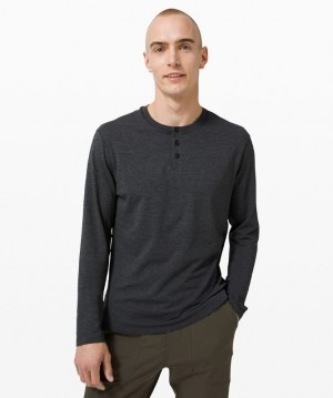 Lululemon 5 Year Basic Long Sleeve Henley Blast Herr Svarta | KYEF-47038