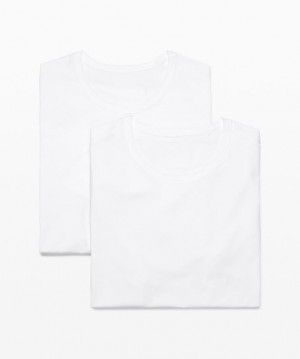 Lululemon 5 Year Basic T-Shirt 2 Pack Blast Herr Vita Vita | DGTB-27145