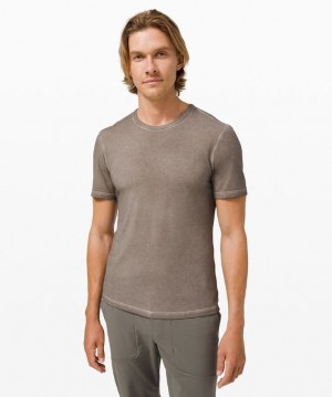 Lululemon 5 Year Basic Tee Sun Wash Blast Herr Mörkgrå Orange Tvätt | EHWG-91372