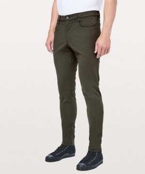 Lululemon ABC Skinny-Fit Pant 34 Warpstreme Byxor Herr Mörkolivgröna | ODZR-23897