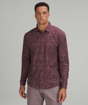 Lululemon Airing Easy Long Sleeve Button Up Shirt Ventlight Mesh Blast Herr Olika Färger | PDXU-63491