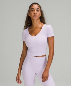 Lululemon Align Cropped T-Shirt Blast Dam Lavendel | QWKO-78906