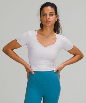 Lululemon Align Cropped T-Shirt Blast Dam Chrome | DXZE-65342