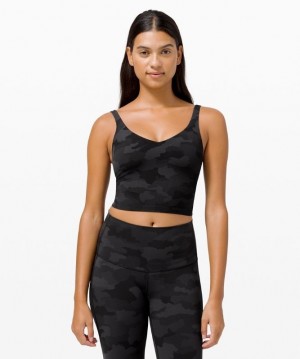 Lululemon Align Cropped Tank Top Blast Dam Camo Svarta Olika Färger | ZDTW-12794