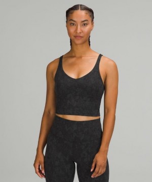 Lululemon Align Cropped Tank Top Blast Dam Camo Svarta Olika Färger | OSRN-37291