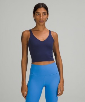Lululemon Align Cropped Tank Top Blast Dam Night Sea | MKUE-17892