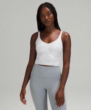 Lululemon Align Cropped Tank Top Blast Dam Camo Vita Olika Färger | HVMT-34586