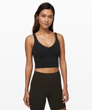 Lululemon Align Cropped Tank Top Blast Dam Svarta | EXUG-85309
