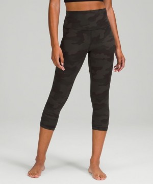 Lululemon Align HR Crop 21 Byxor Dam Camo Mörkolivgröna Olika Färger | DLGK-36092