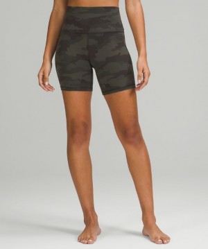Lululemon Align HR Short 6 Shorts Dam Camo Mörkolivgröna Olika Färger | JYSH-46513