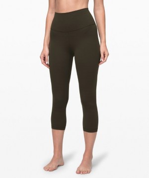 Lululemon Align High-Rise Crop 21 Leggings Dam Mörkolivgröna | QALV-68375