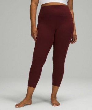 Lululemon Align High-Rise Crop with Pockets 23 Leggings Dam Röda Vinröda | XDUV-21465