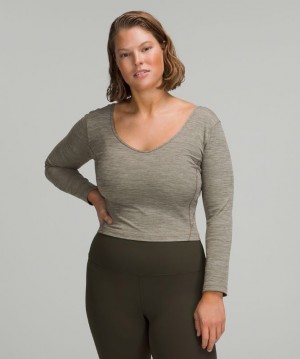 Lululemon Align Long Sleeve Blast Dam Heathered Rover | QKBN-05182