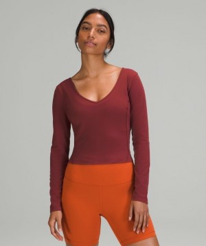 Lululemon Align Long Sleeve Shirt Blast Dam Vinröda | JGFT-25496