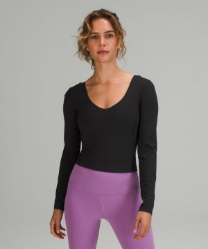 Lululemon Align Long Sleeve Shirt Blast Dam Svarta | EPXH-32084