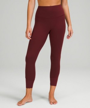 Lululemon Align Pant 25 Scallop Leggings Dam Röda Vinröda | HJWR-51429