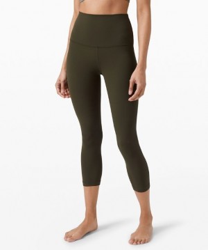 Lululemon Align Super High-Rise Crop 21 Leggings Dam Mörkolivgröna | ARWF-47803