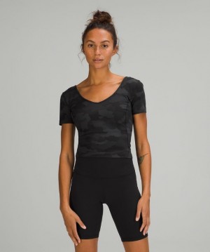 Lululemon Align T-Shirt Blast Dam Camo Svarta Olika Färger | BLPZ-70158