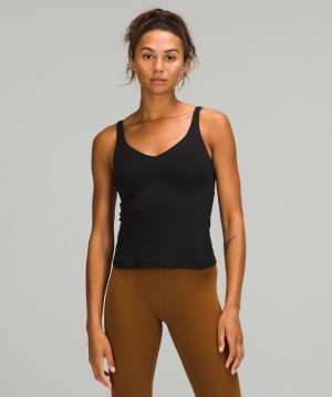 Lululemon Align Waist-Length Tank Top Blast Dam Svarta | LEOD-09162