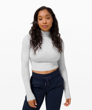Lululemon All Aligned Mock Neck Long Sleeve Nulu Blast Dam Olika Färger | CDUW-07496