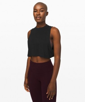 Lululemon All Yours Crop Tank Blast Dam Svarta | EVXQ-03156