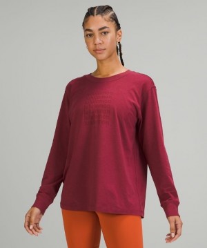 Lululemon All Yours Graphic Long Sleeve Shirt Blast Dam Vinröda | UERC-06134