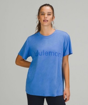 Lululemon All Yours Graphic Short Sleeve T-Shirt Blast Dam Blå | QWHE-49635