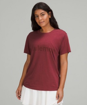 Lululemon All Yours Graphic Short Sleeve T-Shirt Blast Dam Vinröda | HIBG-32547