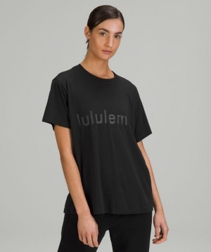 Lululemon All Yours Graphic Short Sleeve T-Shirt Blast Dam Svarta | GCHW-75086