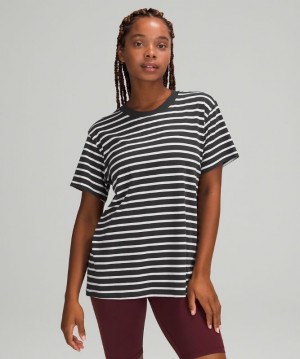 Lululemon All Yours Tee Pima Cotton Blast Dam Mörkgrå Vita | ZDIO-09418