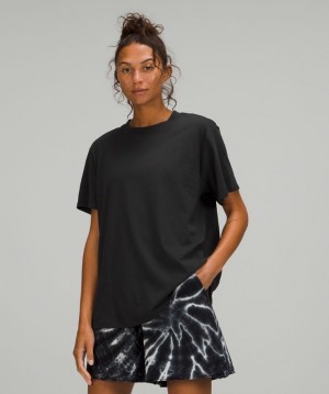 Lululemon All Yours Tee Pima Cotton Blast Dam Svarta | PNOR-20786