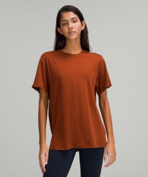 Lululemon All Yours Tee Pima Cotton Blast Dam Bruna | JQOF-76405
