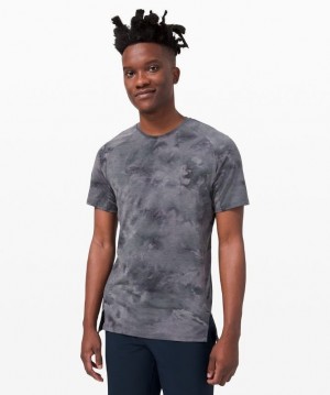 Lululemon Always Agile Short Sleeve Spray Dye Blast Herr Grå Svarta | QJUA-58602