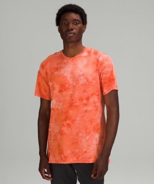 Lululemon Always Agile Short Sleeve Spray Dye Blast Herr Vita Korall | GNKE-39670