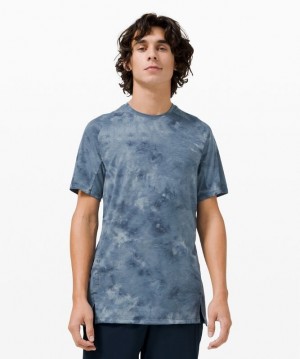 Lululemon Always Agile Short Sleeve Spray Dye Blast Herr Marinblå | ALPB-01752