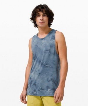 Lululemon Always Agile Tank Spray Dye Blast Herr Marinblå | SGDJ-87601