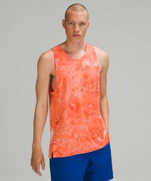 Lululemon Always Agile Tank Spray Dye Blast Herr Vita Korall | OYGU-84671