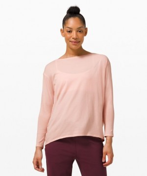 Lululemon Back in Action Long Sleeve Blast Dam Rosa Vita | PEFG-17048