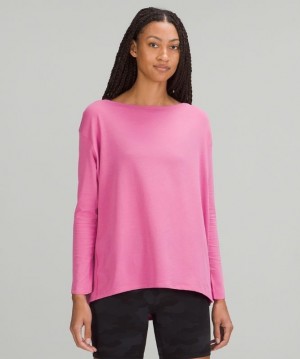 Lululemon Back in Action Long Sleeve Blast Dam Rosa | LKDU-67384