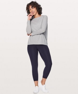 Lululemon Back in Action Long Sleeve Blast Dam Ljusgrå | GKAW-08769