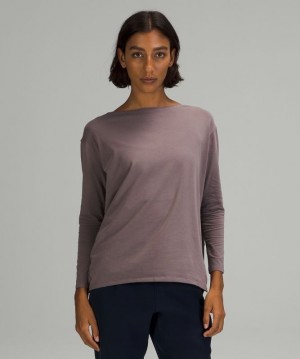 Lululemon Back in Action Long Sleeve Blast Dam Lunar Rock | EKNY-02769