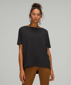 Lululemon Back in Action Short Sleeve T-Shirt Nulu Blast Dam Svarta | JPZQ-20178