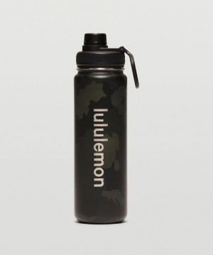 Lululemon Back to Life Sport Bottle 24oz Vattenflaskor Accessories Camo Mörkolivgröna Olika Färger Svarta | OPIS-75643