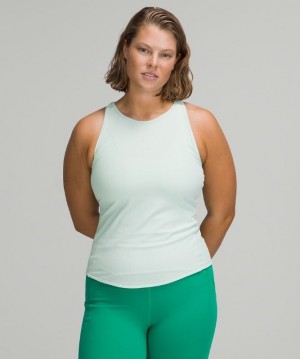 Lululemon Base Pace Tank Ribbed Blast Dam Mintgröna | HBIQ-29360
