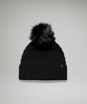 Lululemon Bubble Knit Pom Beanie Hatt Accessories Svarta | LMRG-23065