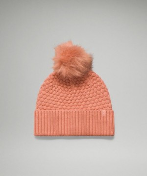 Lululemon Bubble Knit Pom Beanie Hatt Accessories Rosa | AMHT-23670