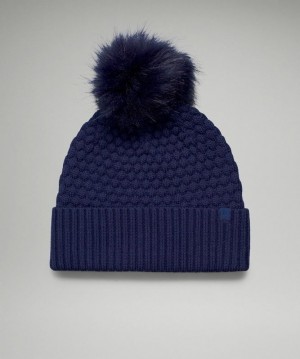 Lululemon Bubble Knit Pom Beanie Hatt Accessories Night Sea | ACPR-27913