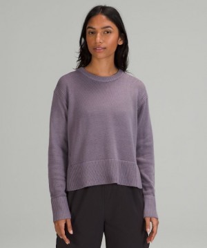 Lululemon Cashlu Boxy Crewneck Sweater Tröjor Dam Lavendel | PSAW-37261