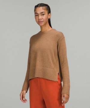 Lululemon Cashlu Boxy Crewneck Sweater Tröjor Dam Beige | YIWN-21867
