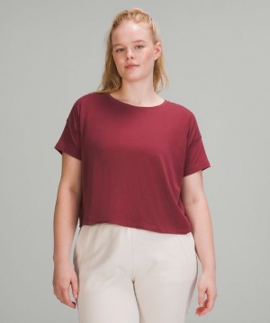 Lululemon Cates Tee Blast Dam Vinröda | PFOW-79682